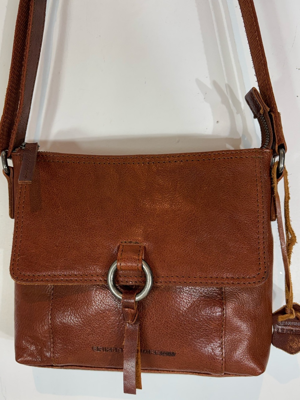 Spikes & Sparrow Brown Leather Crossbody Bag Rustic Travel Everyday Purse
